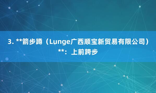 3. **箭步蹲(Lunge广西顺宝新贸易有限公司)**:上前跨步